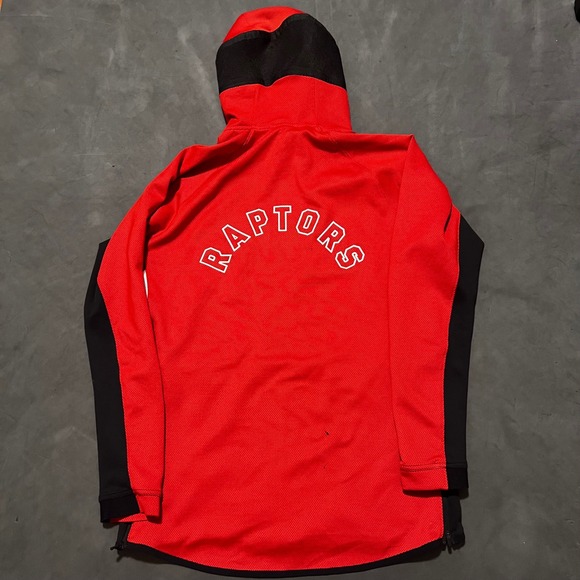 Nike NBA Toronto Raptors Showtime Therma Flex Warm-up Red Hoodie Jacket Size L - Picture 2 of 11
